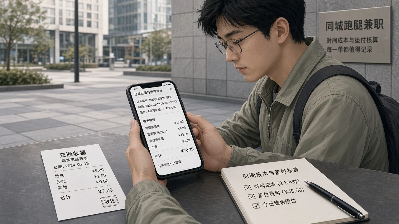 兼职者核对订单时长、费用和垫付凭证